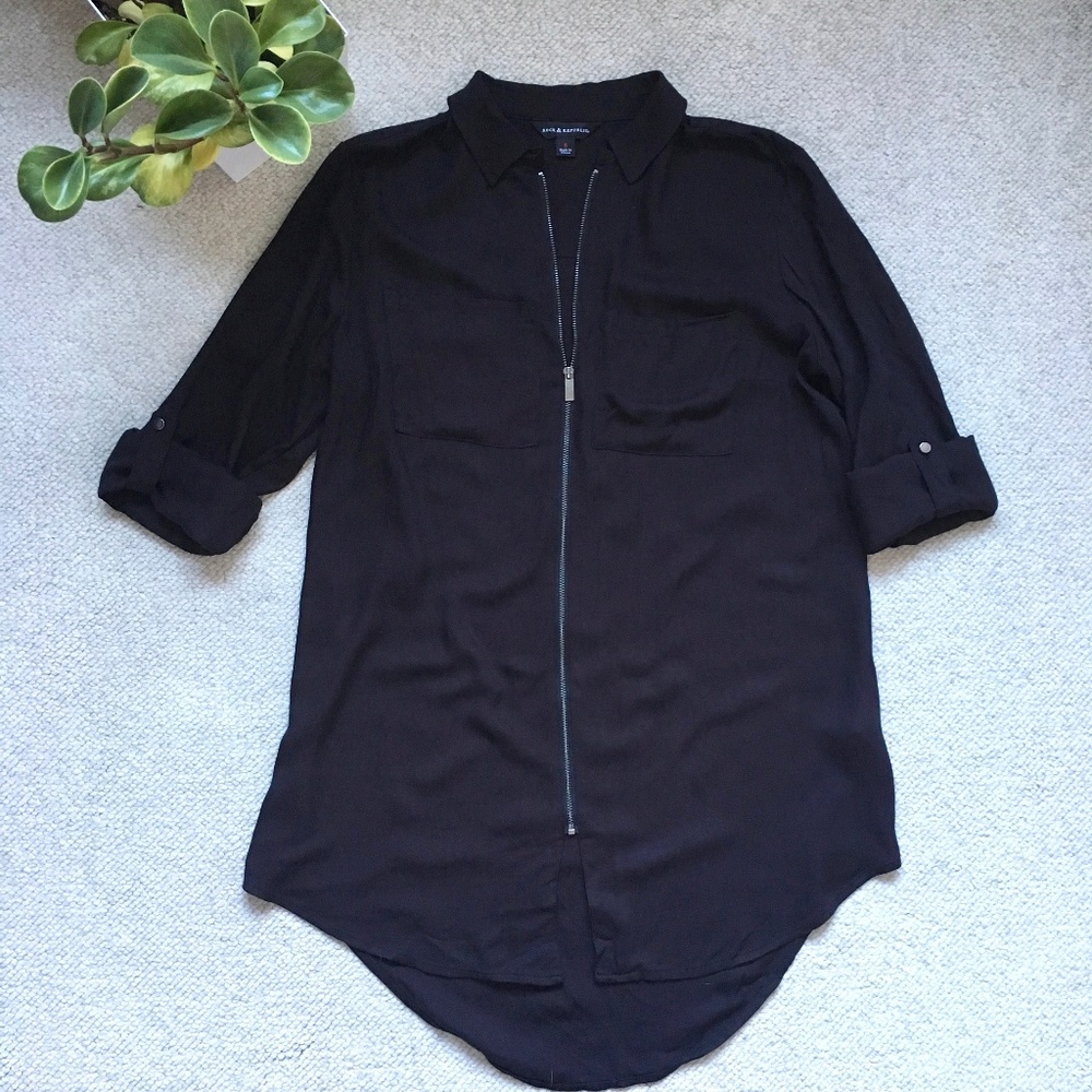 NWOT Rock & Republic black zip-up tunic